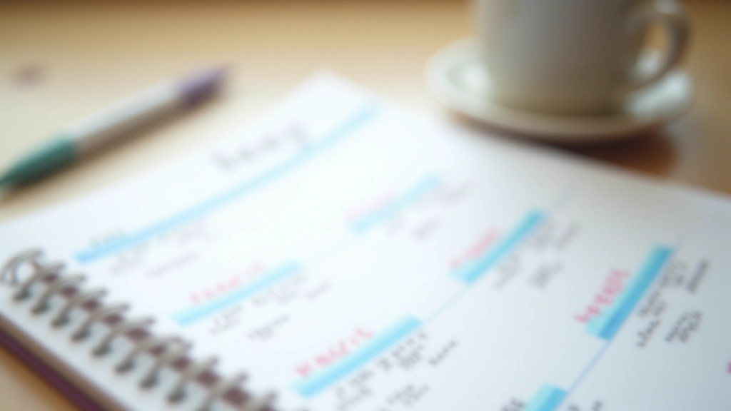 Weekly planner with study schedule marked in colored sections, showing spacing pattern across dates